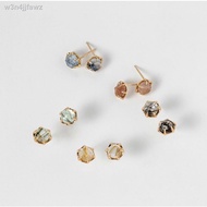 ℗▨AS_LABO shop limited 10K transparent crystal quartz stone earrings 5 ​​colors soso rabbit Japan pu
