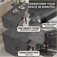 SG🚚[Fast Shipping]Cement Effect Wallpaper Self Adhesive 60cmx3m Durable Concrete Wall Sticker Waterp