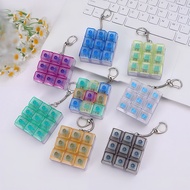 Glowing Keyboard-shaped Keychain Luminous Stress-relieving Office Gadget Keychains Clicky LED Light