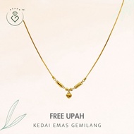 [Kedai Emas Gemilang] 400998 Love Gold Necklace (44Cm) (5.22G) [916 Gold]