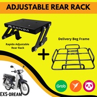[READY STOCK] EX5 DREAM RAPIDO ADJUSTABLE REAR RACK WITH DELIVERY/COURIER RACK/TAPAK BELAKANG/REAR B