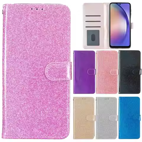 Redmi 15C 14C 13C 12C A5 Glitter Leather Case for Xiaomi Redmi Note 14 13 12 Pro Plus POCO M7 F7 C75