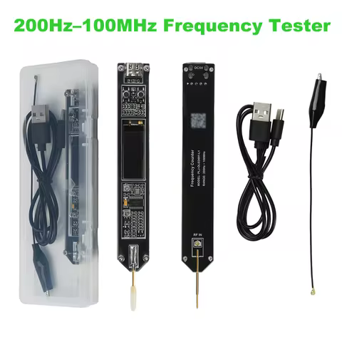 Precision Frequency Meter with TCXO 0.91in OLED Display 1Hz Resolution 200Hz-100MHz Range Type-C Pow