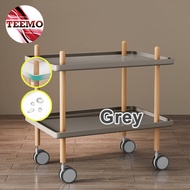 Teemo 2 Layer Danish Trolley Small Bedside Table Simple Mini Solid Wood Coffee Table - Fulfilled by 