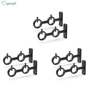 Curtain Rod Bracket, 6Pcs Double Curtain Rod Holder, Double Rod Brackets Hooks for Living Room Bedroom Curtain Rods