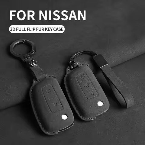 2 3 Button Suede Car Flip Key Case Cover for Nissan Qashqai J11 X-Trail X Trail T32 Juke Tiida Micra