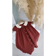 [Real Picture + Designer Goods] Red Flower Dress musilin Bucket Material For Girls 8-24kg