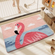 Ten Thousand Pads in One Store Flamingo Flocking ground mats Door mat Bathroom Floor Mat Absorbent Floor Mat Non-Slip Floor Mat Quick-drying floor mat Toilet floor mats Kitchen Floor Mat Wash Basin Floor Mat Bedroom Floor Mat