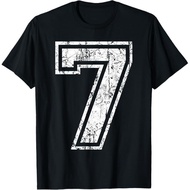 Sports Jersey Grunge Number 7 Fan Team Player Birthday T-Shirt