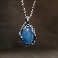 魔鬼海藍寶銀吊墬