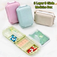8 Grid Pill Organizer 3 Layer Folding Moisture Proof Pill Storage Case Portable Travel Pill Box