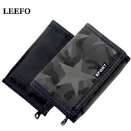 LEEFO Fashion Smooth &amp; Soft Premium Nylon Trifold Men Wallet Zipper Man Purse