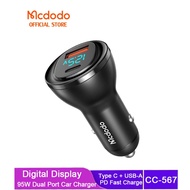 Mcdodo 95W Car charger (PD 65W +QC 30W) Compatible WITH PD3.0 FCP SCP AFC QC3.0 quick charging car c