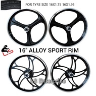 Sport Rim 16" ALLOY Aluminum Bicycle Sport Rim Set (sepasang)