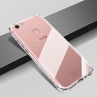 For Vivo V7 1718 Flexible Clear Liquid Silicone Gel Anti-Yellowing Back Cover with 4 Corners Protection Jelly Case