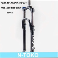 FORK EVO 26 COIL 28.6 T.120 LOCK DISC ONLY HITAM Sepeda Sparepart Termurah