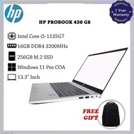 99% NEW HP Probook 430 G8 i5-1135G7 16GB DDR4 RAM 256GB M.2 SSD Win 11 Pro Laptop 99% NEW  (Refurbis