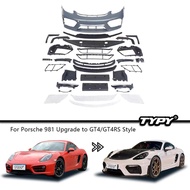 TYPY Car For Porsche Boxster Cayman 718 GT4 RS Style PP Carbon Fiber Front Bumper Bonnet Rear Diffus