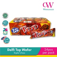 Delfi Top Wafer Coklat X-tra Large | Triple Chocolate Caramel Cappuccino 24pcs