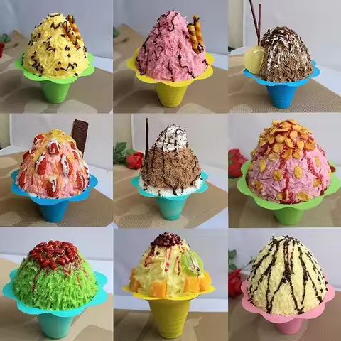 20Pcs Disposable Yogurt Cups Snow Cone Cups For Ice Cream Smoothie Ice Cream Cup Shaved Ice Sand Ice