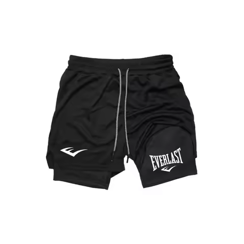 EVERLAST Boxing Brand Element Quick-Dry Double-Layer Shorts, Stylish and Versatile for Various Occas