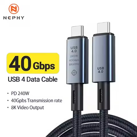 USB4 Cable 40Gbps 240W 8K For Thunderbolt 4 Type C Fast Charging Thunderbolt3 USB 4.0 USB C to C Dat
