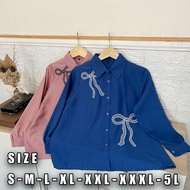 KEMEJA Inara Women's Embroidered Shirt Big Size - SIZES SML XL XXL XXL 5L - Women's Work Tops