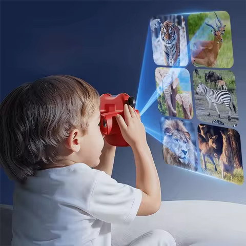 Creative Gift with 6 Reel 3D Stereoscopic Viewer Red Color Portable 3D View-Master Story Projection 