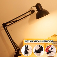 1PC LED Desk Lamp Metal Swing Arm Spring Loaded Adjustable Joints Architect Task Lamp With C-Clamp E