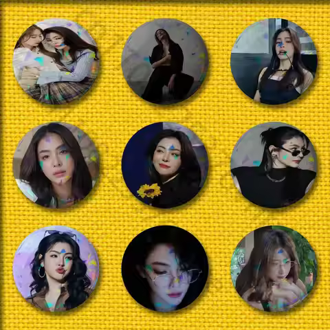 F-Faye Peraya Malisorn Y-Yoko Apasra Badges 75mm 25mm 44mm 32mm 58mm Round Pin Brooch Souvenir Cloth