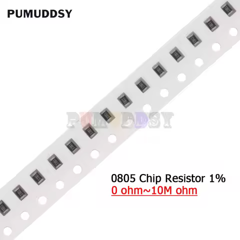 100PCS 0805 1% 1/8W SMD chip resistor 0R ~ 10M 0 1R 10R 100R 220R 330R 470R 1K 4.7K 10K 47K 100K 1M 