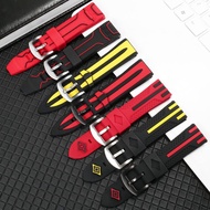 Suitable for Substitute Omega Speedmaster Silicone Watch Strap Seiko West Iron City Ferrari Red Yellow Rubber Strap