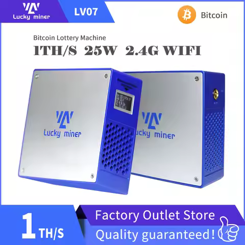 Lucky Miner LV07 BTC SHA256 ASIC Miner 1TH/s Solo Lottery Bitcoin Miner with Power Supply