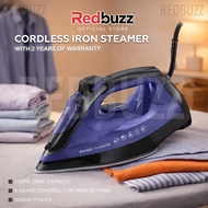 REDBUZZ Cordless Iron Steamer with Self Cleaning Descale Ceramic Soleplate Swiss Thomas