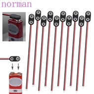NORMAN 10Pcs Battery Holder Clip, I / T Type Cable Soft Hard Shell Battery Clip Connector, 9 Volt Ba