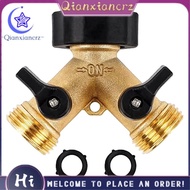 Garden Hose Splitter 2 Way Heavy Duty Brass Connector Tap Splitter Y Splitter 2 Valves with 2 Extra 