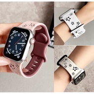 Flower Imprint Bauhinia 3D Silicone Strap For iWatch Strap Series10 9 Series8 Series7 6 5 4 3 2 1,SE