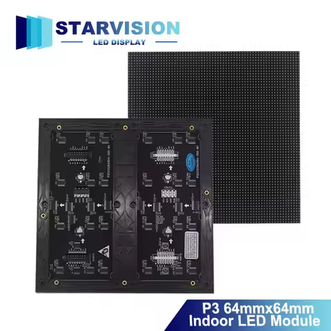 2pcs/Lot P3 LED Full Color Indoor Matrix Panel 192x192mm 64x64 Pixels HUB75 Full Color Module SMD212
