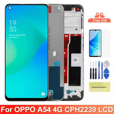 6.51" Screen Assembly for Oppo A54 CPH2239 Lcd Display Digital Touch Screen with Frame for OPPO A54 
