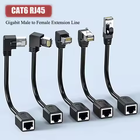 10-50cm Cat6 Ethernet Extension Cable RJ45 90 Degree Right Angle Cat 6 Shielded Male to Female Ether