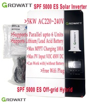 (Growatt) Hybrid off Grid inverter ปี 2022 รุ่น SPF-5000-ES ระบบชาท MPPT 100A ยี่ห้อ Growatt ขนาด 5.