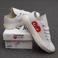 CONVERSE 70S LOW X CDG PLAY LOVE WHITE GLOSSY SOLE IMPORTED SHOES