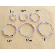 [VELLITA] 925 Earring "Simple Hoop" Earrings ET5-8M-20M 925 Sterling Silver  (Subang Perak Tulen Gel
