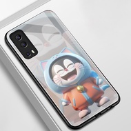 Case For VIVO Y72 5G Y52 5G Y75s 5G Y53s 5G Y76 5G Phone Cat Glass Shell Shockproof