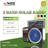【COD】 NSS Solar Radio am fm SW 3 Band Bluetooth Radio with Emergency Light  Rechargeable Radio transistor