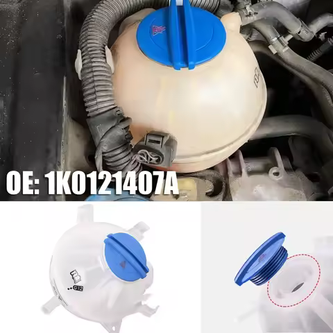 1K0121407A Car Coolant Expansion Water Tank with Cap for VW Jetta MK5 Golf GTI MK6 Tiguan Passat CC 