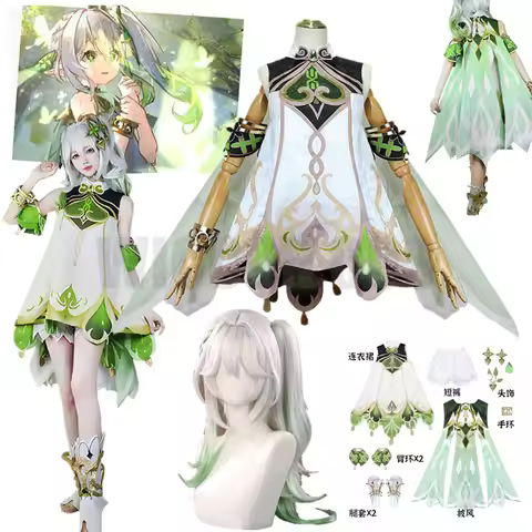 Nahida Cosplay Genshin Impact Nahida Lesser Lord Kusanali Cosplay Costume Girl Dresses Wig Suit Clot