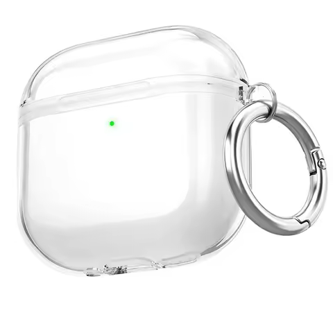 Transparent Shockproof Earphone Case For Apple AirPods 4 TPU Protective Cover With Keychain For Airp