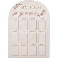 1Pc Leaves First Year Photo Board 16.77x11.93x0.1 Inch Monthly Milestone Frame 12 Months Photo Displ