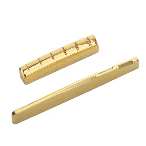 Guitar Nut 6-String Acoustic Guitar Brass Nut and Saddle Gold 43mm and 72/74/76mm